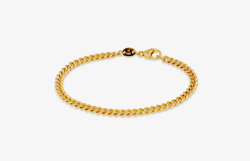 IX Curb Brushed 22K Gold Plated Bracelet