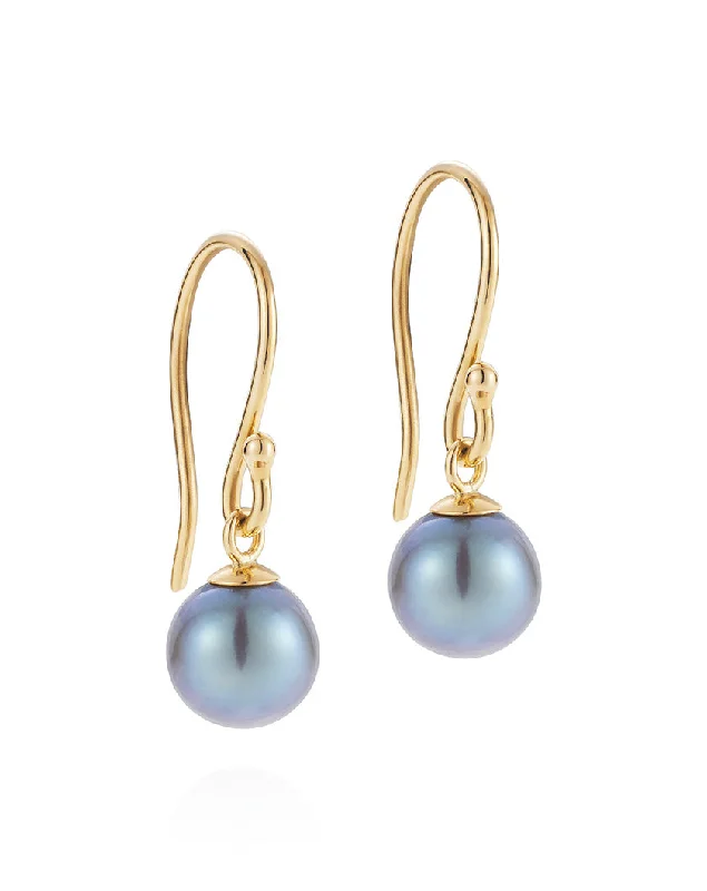 Hint of Lavender Classic Pearl Drop Earrings