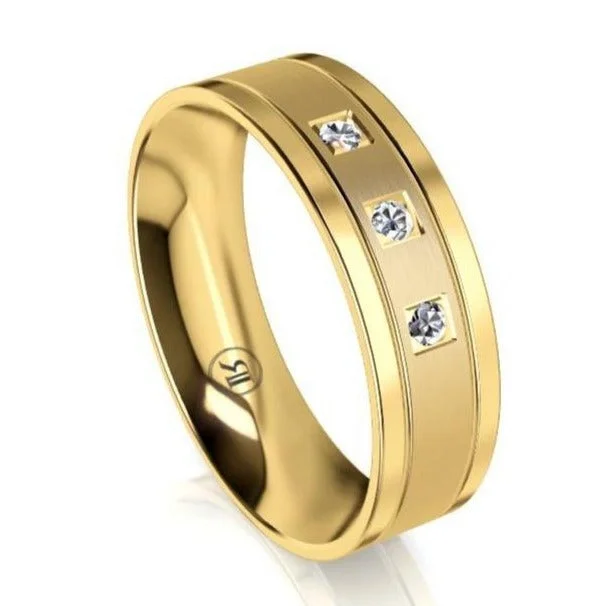 The Griffin Yellow Gold Diamond Mens Wedding Ring